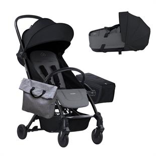 Bumprider Connect 3 Black-Grey Melange Bebek Arabası / Yan Düzenleyici / Grey-Black Yan Bakım Çantası / Grey Melange Portbebe