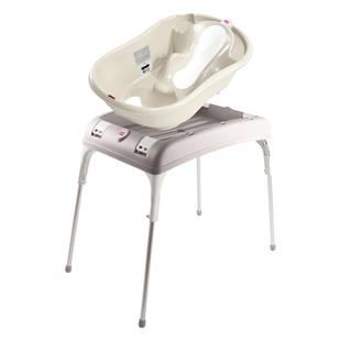 OKBaby Bebek Banyo Seti Onda Evolution Dijital Termometreli Çift Yönlü Bebek Küveti K. Beyaz & Bebek Küvet Taşıyıcı