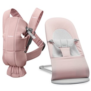 BabyBjörn Balance Soft Ana Kucağı & Kanguru Mini 3D Cotton Yenidoğan Seti / Light Pink