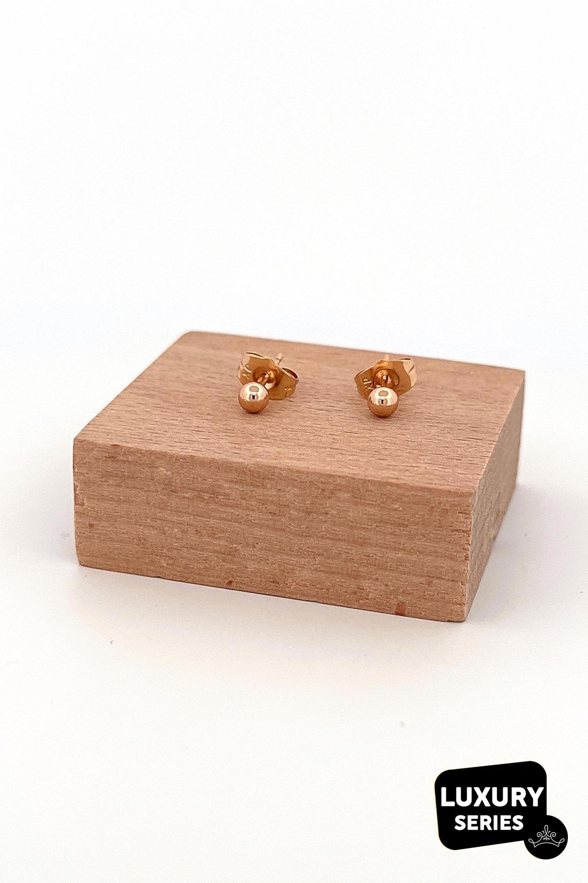 Luxury Gold Minimal Ball Earrings AKE5228