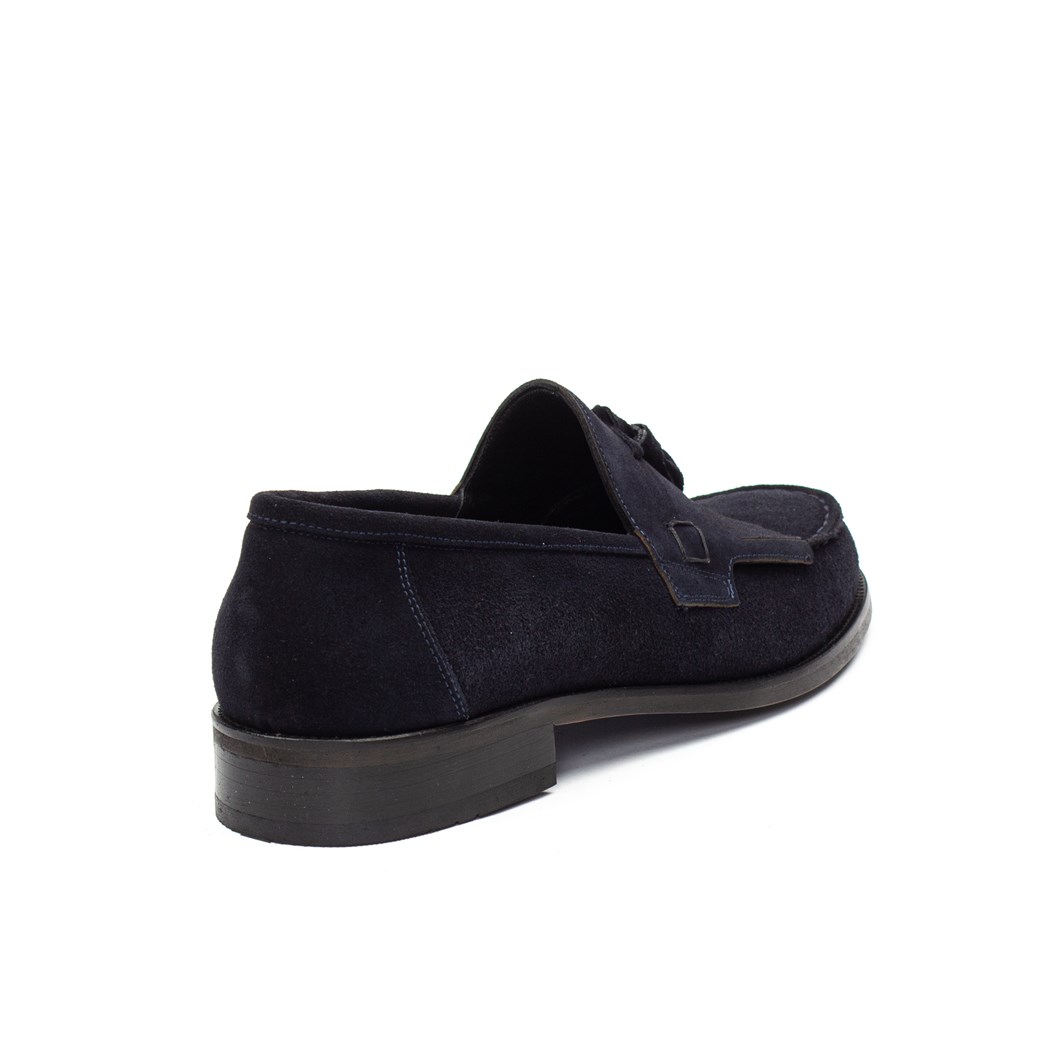 Erkek Lacivert Püsküllü Süet Deri Loafer