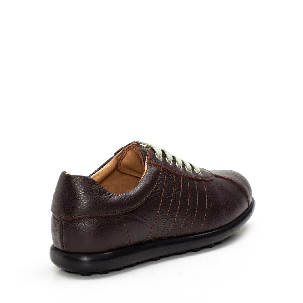 Kadın Kahverengi Bağcıklı Deri Sneaker