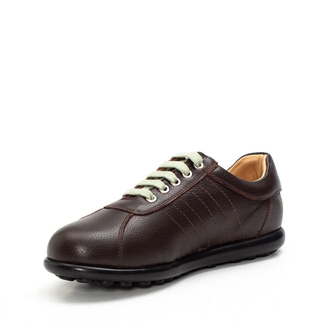 Kadın Kahverengi Bağcıklı Deri Sneaker