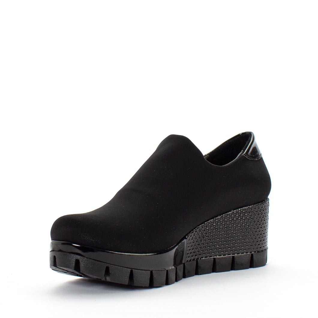 Kadın Siyah Streç Dolgu Topuklu Ayakkabı