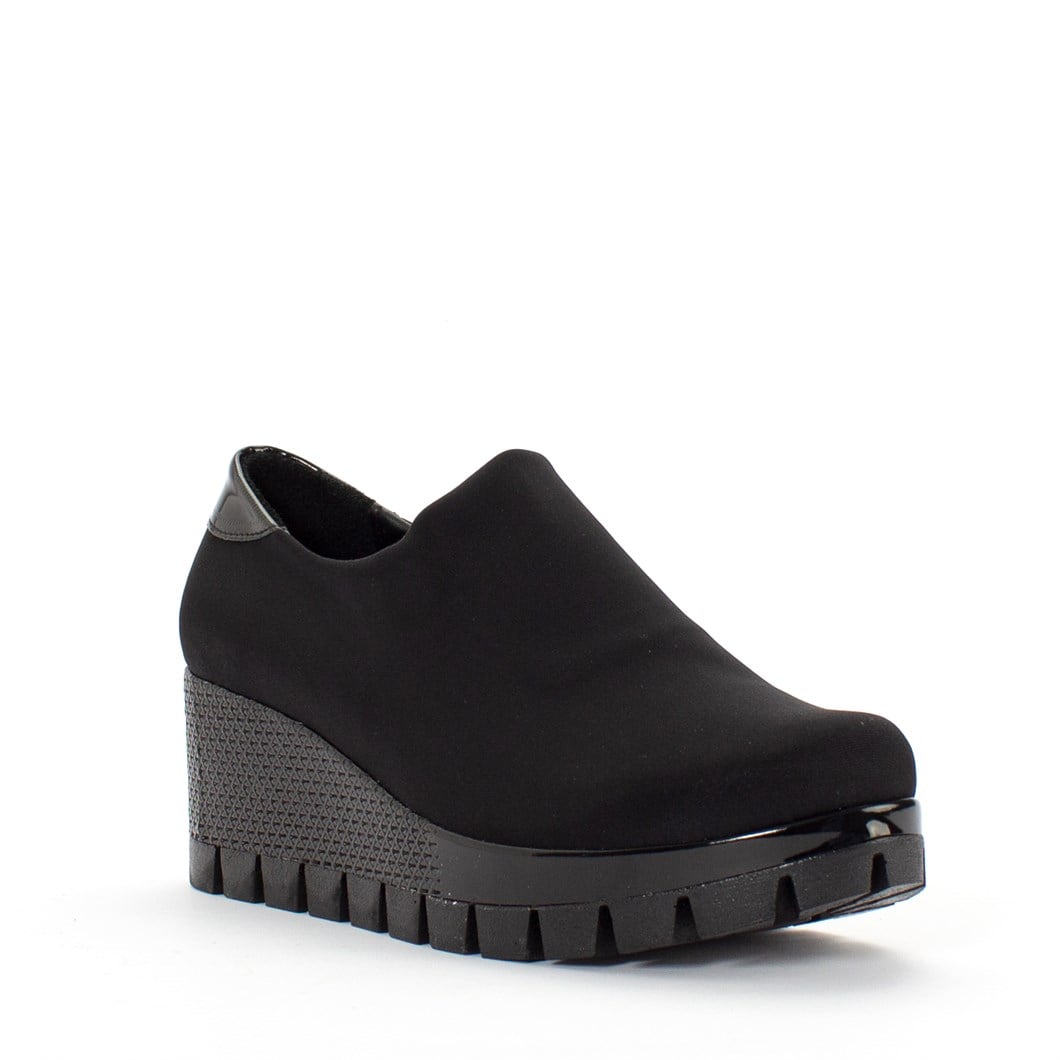 Kadın Siyah Streç Dolgu Topuklu Ayakkabı