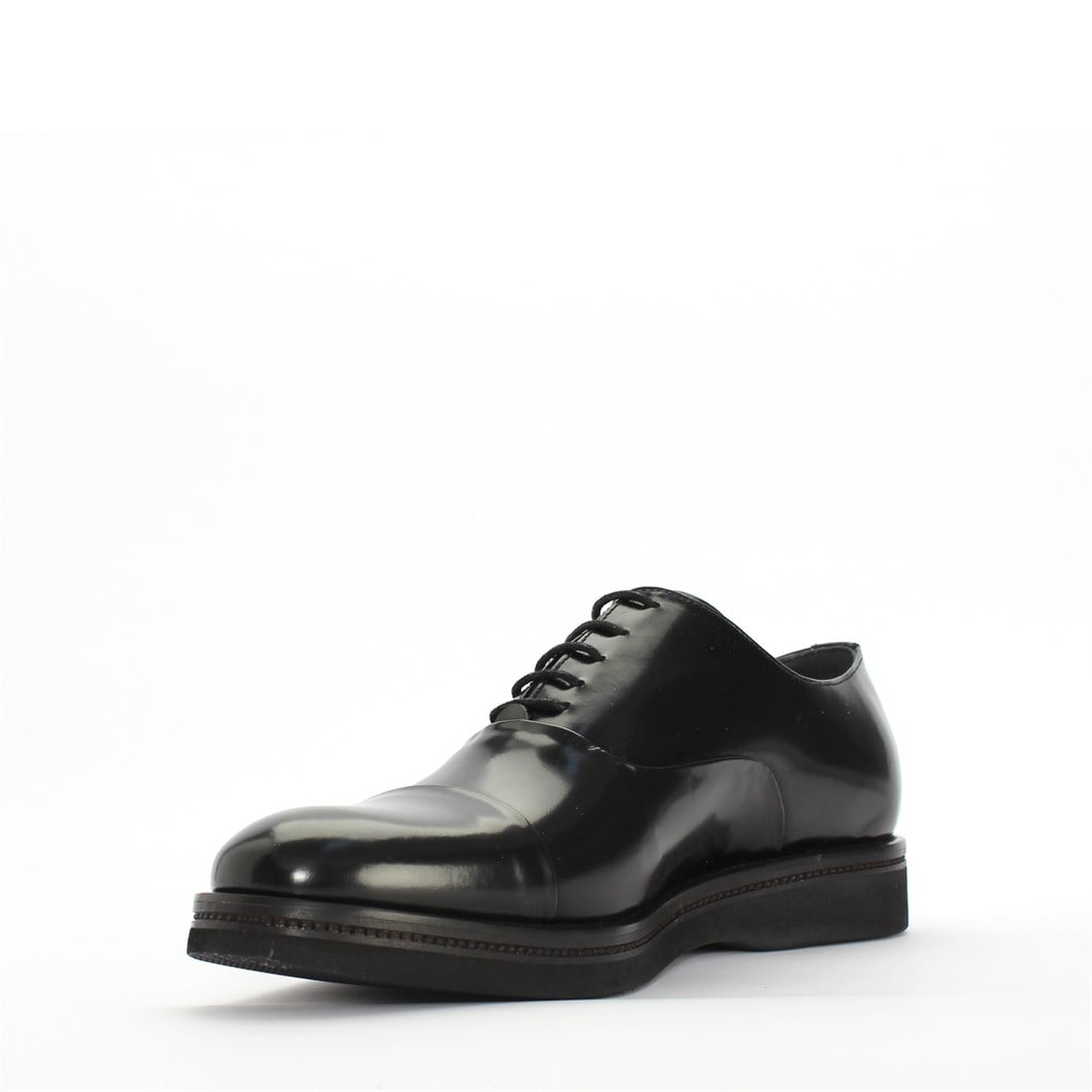 Erkek Siyah Bağcıklı Açma Deri Klasik Ayakkabı