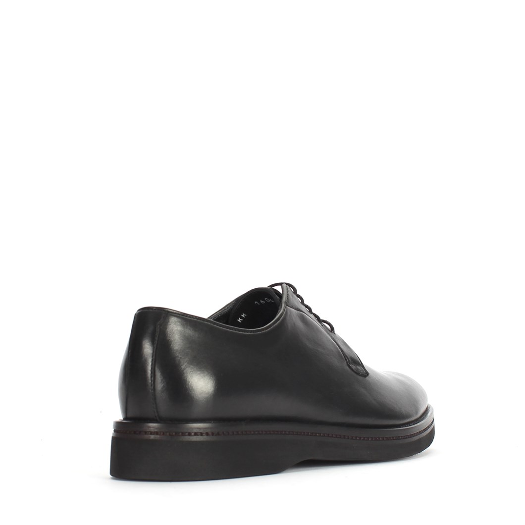 Erkek Siyah Bağcıklı Deri Klasik Ayakkabı