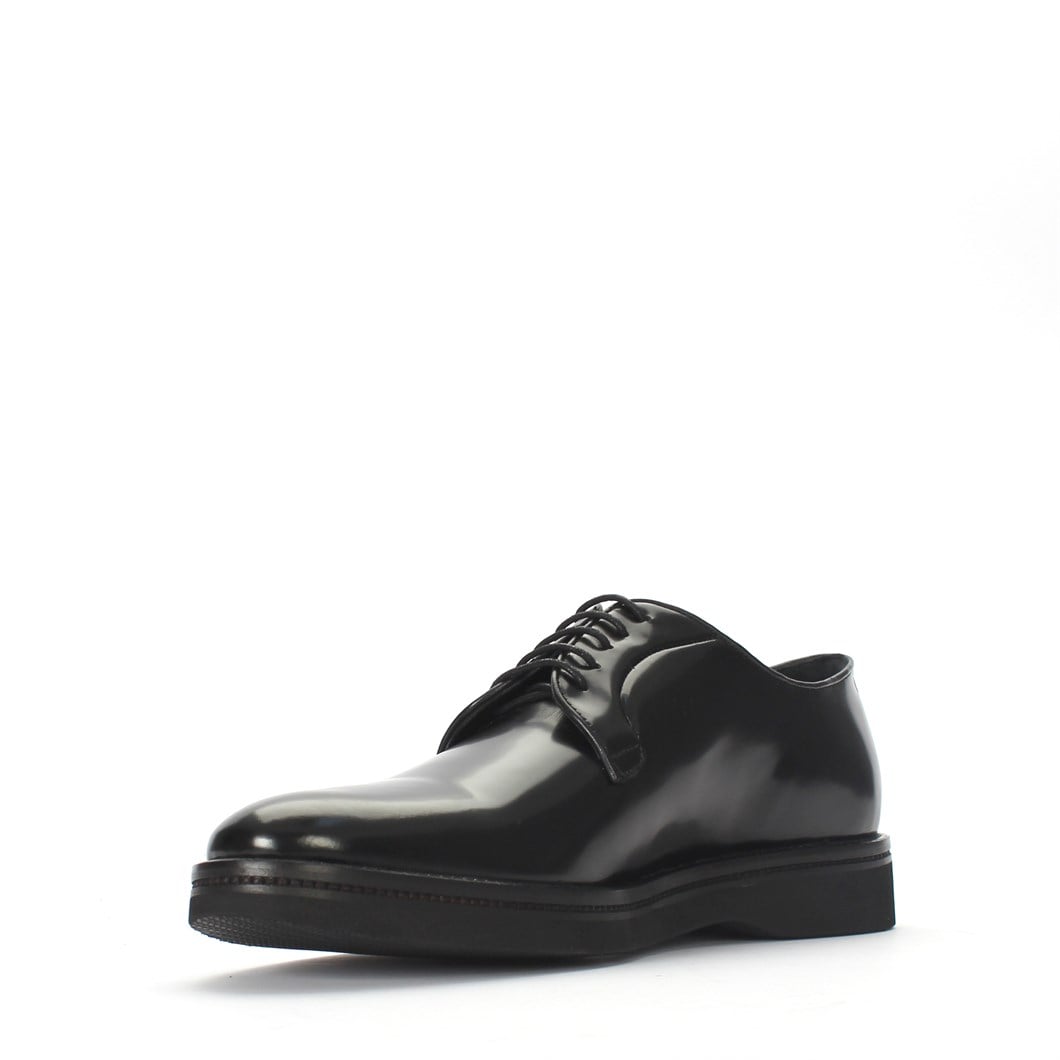 Erkek Siyah Bağcıklı Açma Deri Klasik Ayakkabı