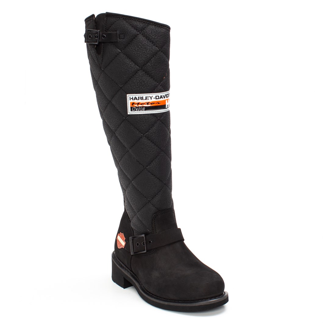 Harley Davidson Laconia Kadın Siyah Nubuk Deri Çizme