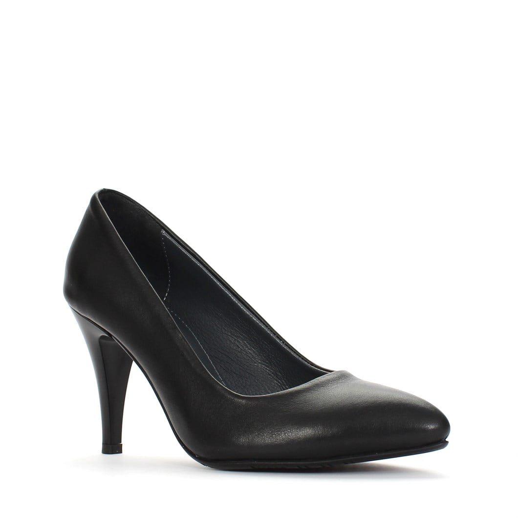 Kadın Siyah İnce Topuklu Deri Stiletto