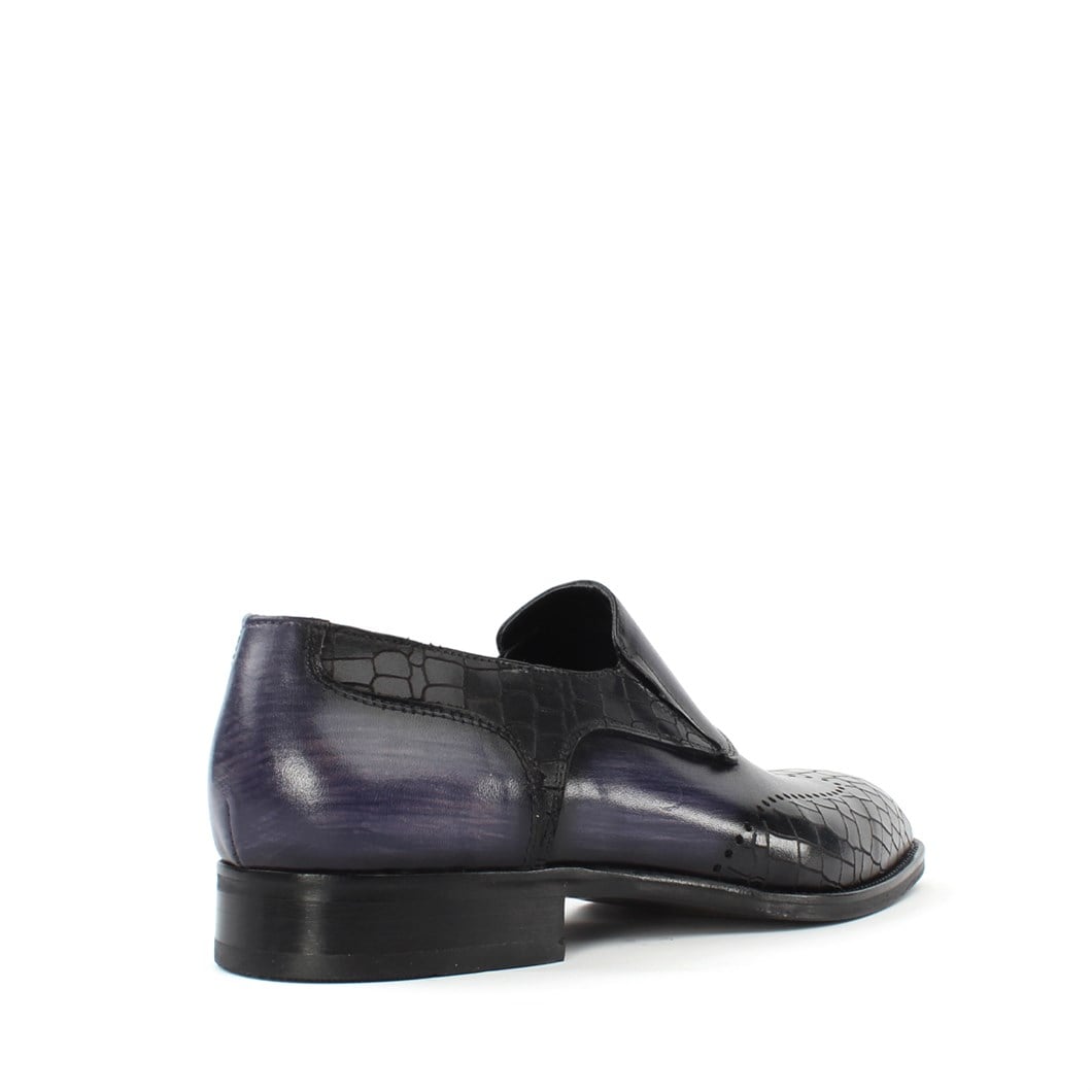 Erkek Lacivert Deri Loafer