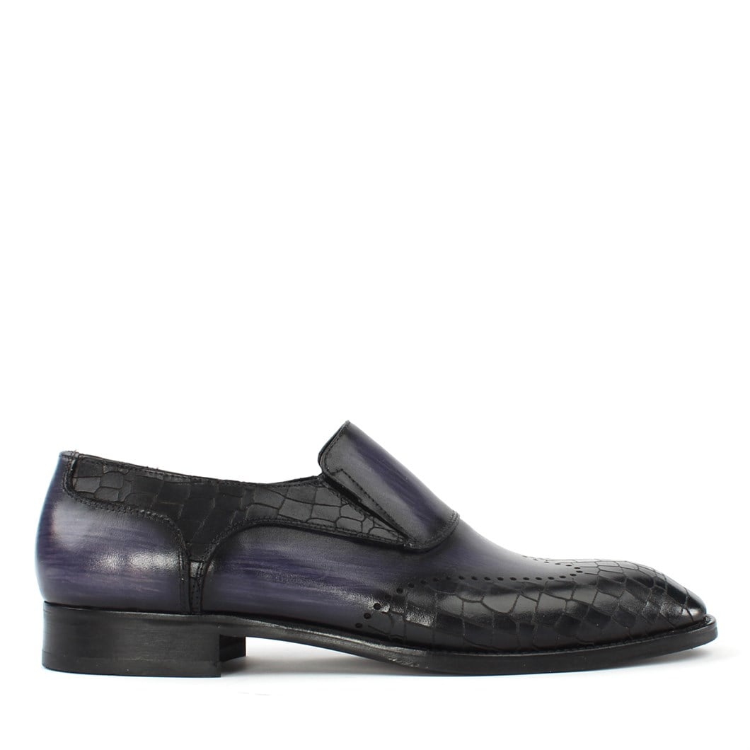 Erkek Lacivert Deri Loafer