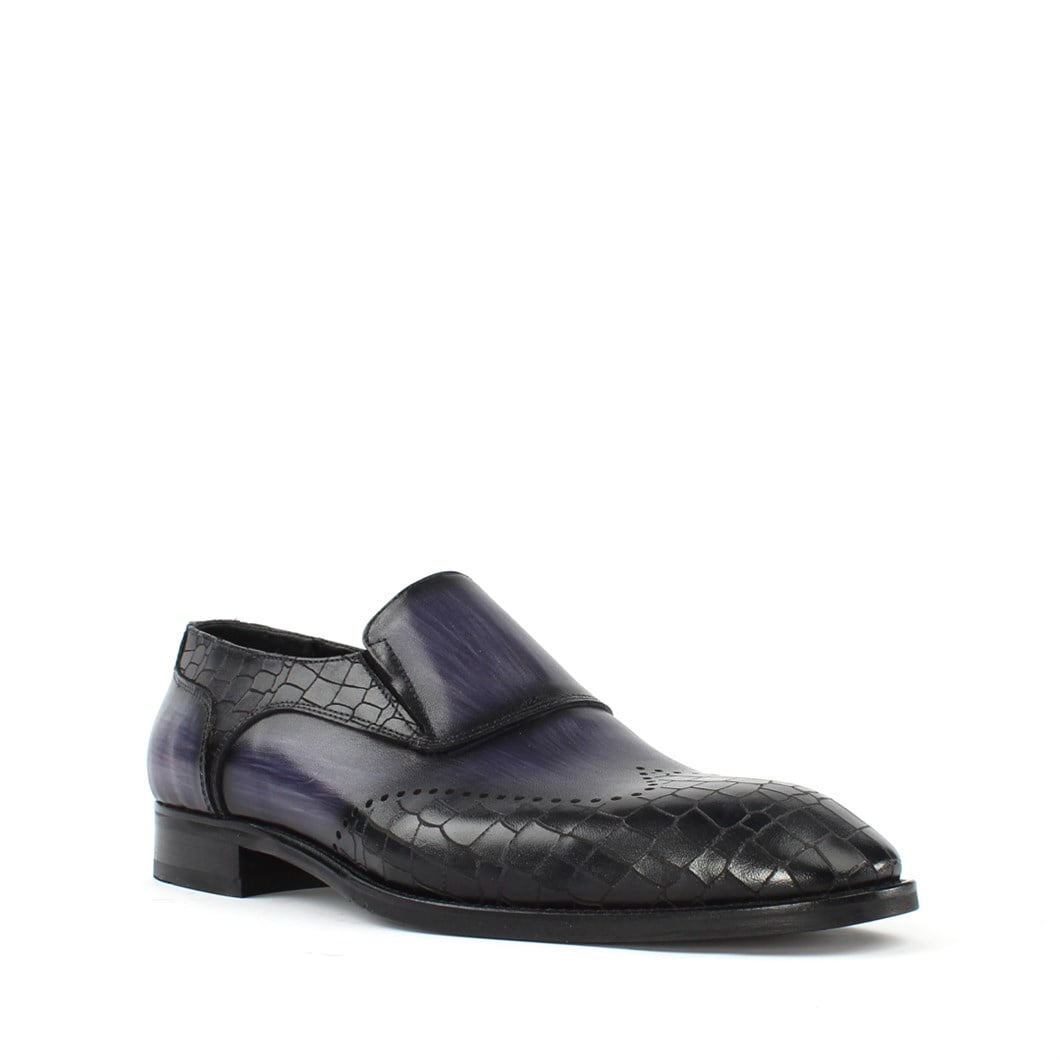 Erkek Lacivert Deri Loafer