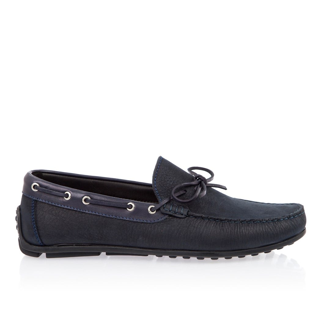 Erkek Lacivert Nubuk Deri Loafer