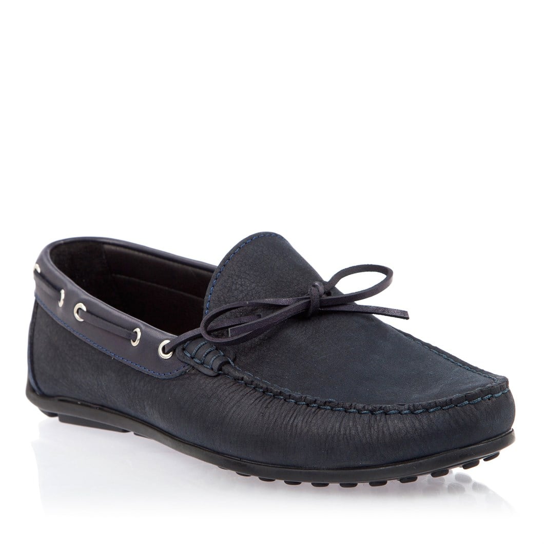 Erkek Lacivert Nubuk Deri Loafer