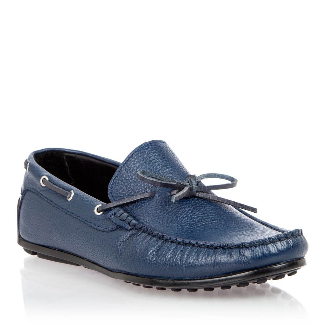 Erkek Lacivert Deri Loafer