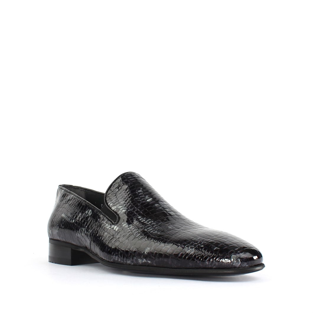 Erkek Siyah Kroko Rugan Deri Loafer