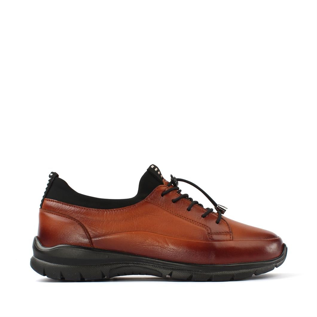 Kadın Taba Bağcıklı Deri Ayakkabı