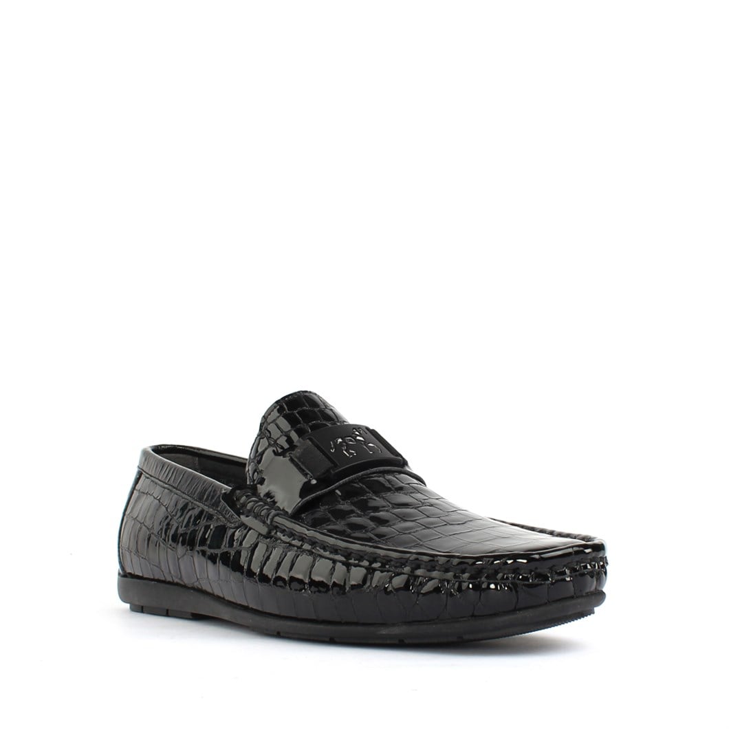 Erkek Siyah Kroko Rugan Deri Loafer