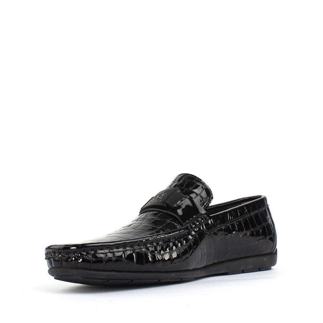 Erkek Siyah Kroko Rugan Deri Loafer