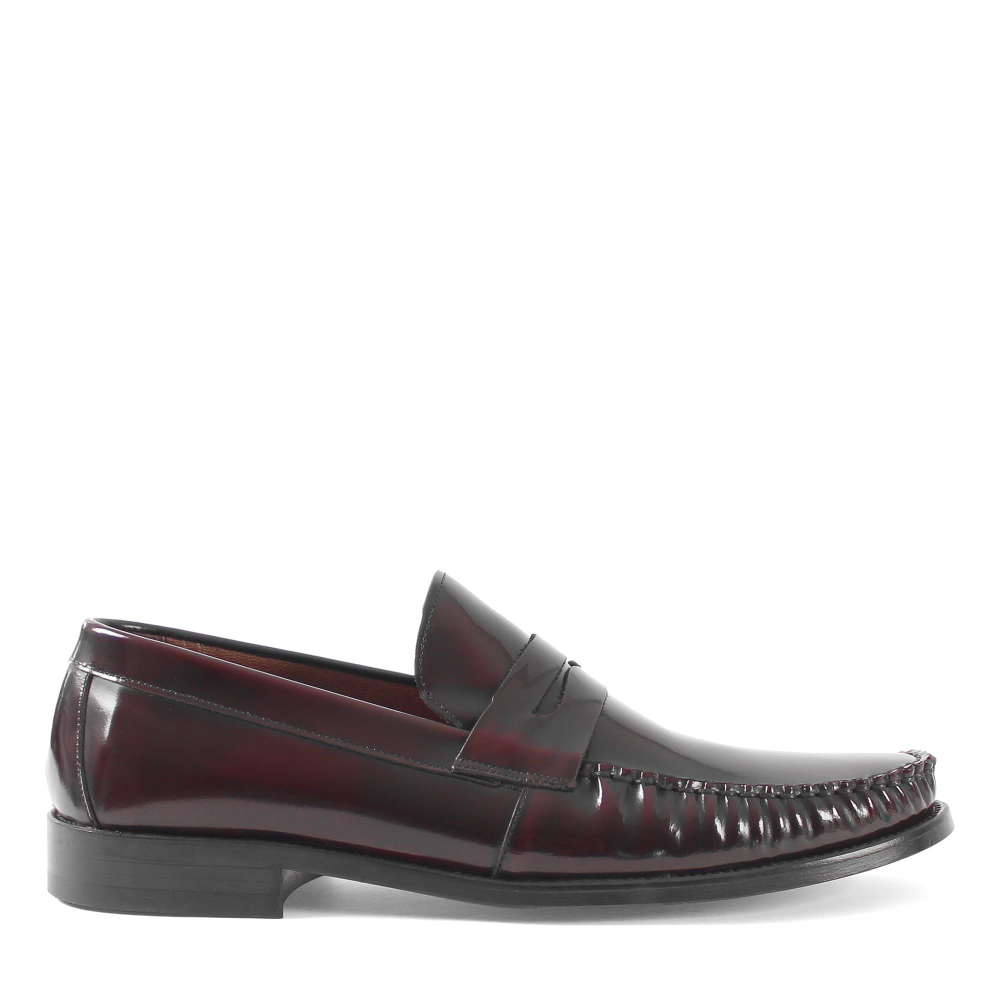 Erkek Bordo Açma Deri Loafer