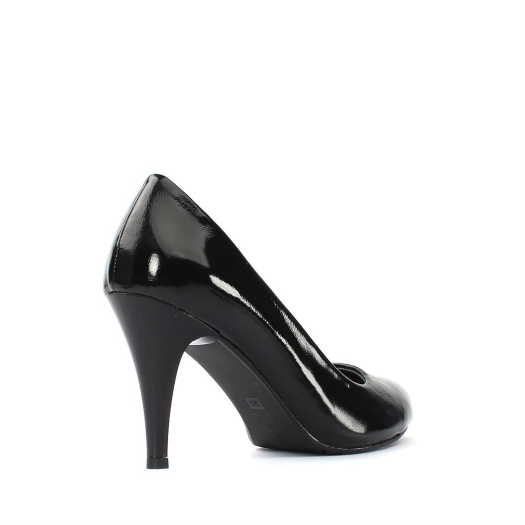 Kadın Siyah İnce Topuklu Rugan Deri Stiletto