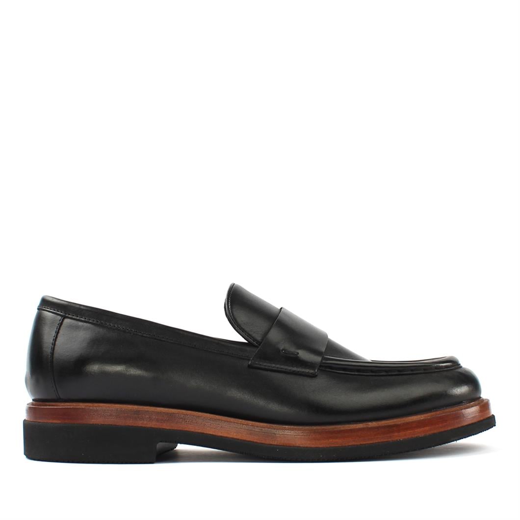 Erkek Siyah Deri Loafer