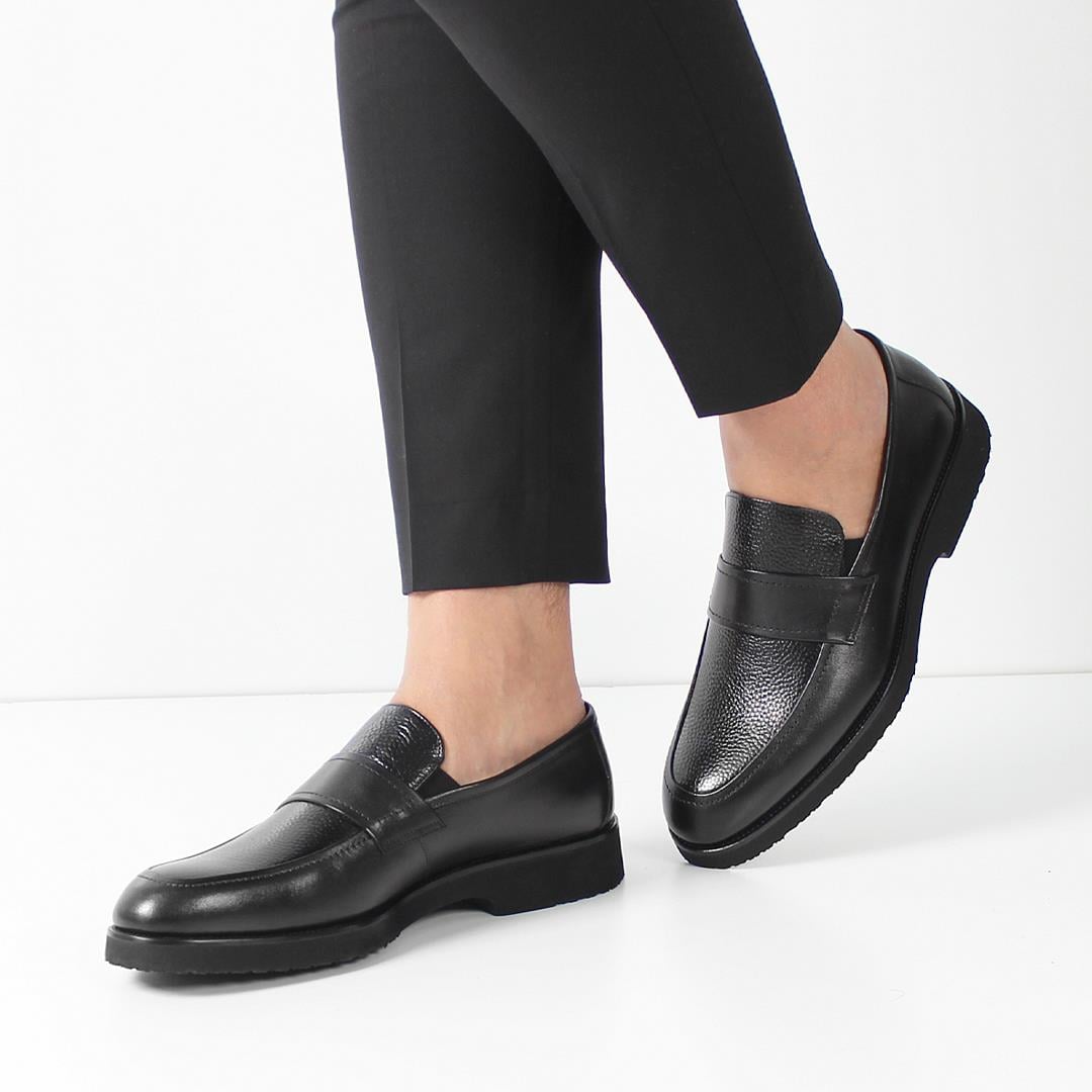 Erkek Siyah Deri Loafer