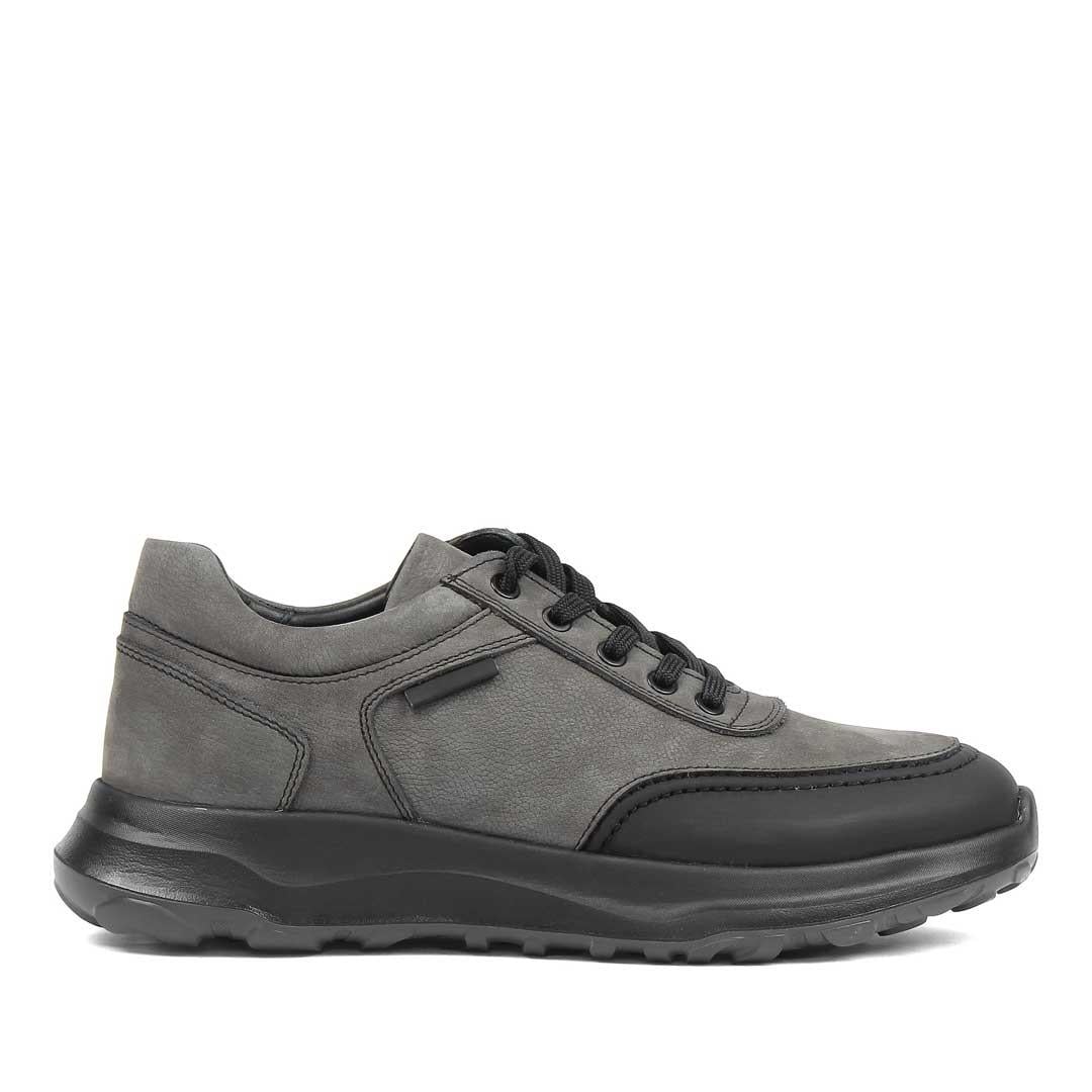 Erkek Antrasit Kalın Tabanlı Nubuk Deri Sneaker