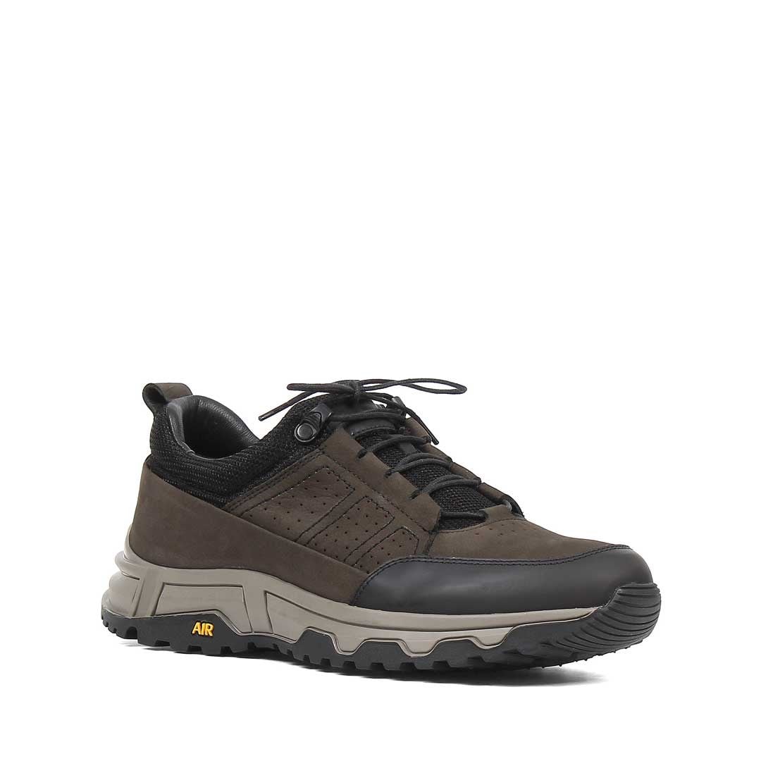 Erkek Antrasit Nubuk Siyah Deri Sneaker