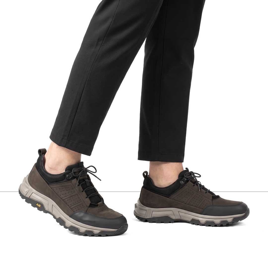 Erkek Antrasit Nubuk Siyah Deri Sneaker