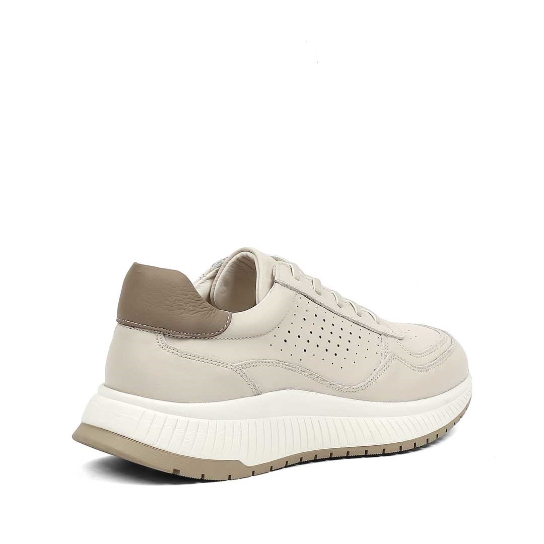 Erkek Bej Bağcıklı Kalın Tabanlı Sneaker