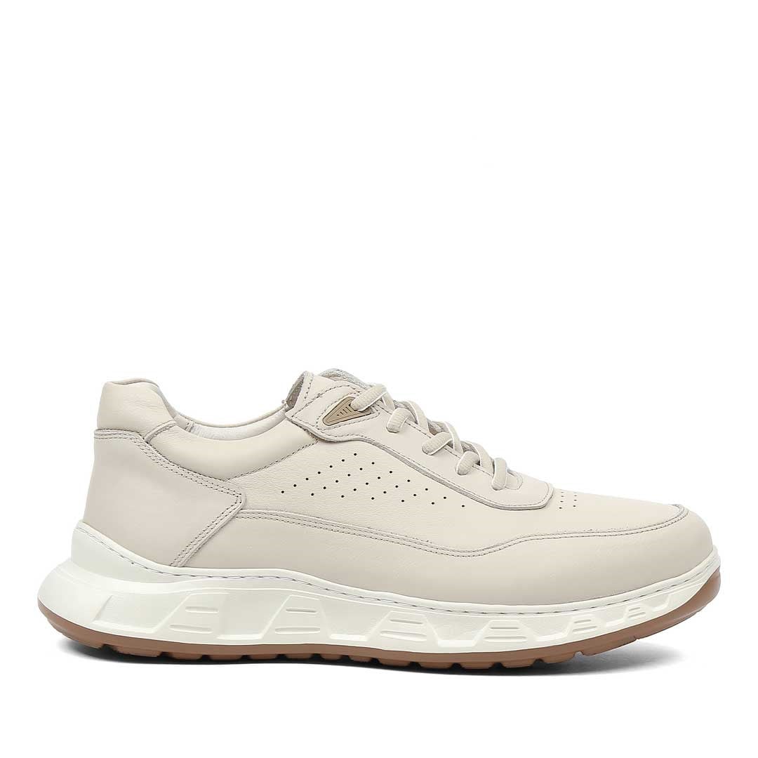 Erkek Bej Bağcıklı Kalın Tabanlı Sneaker