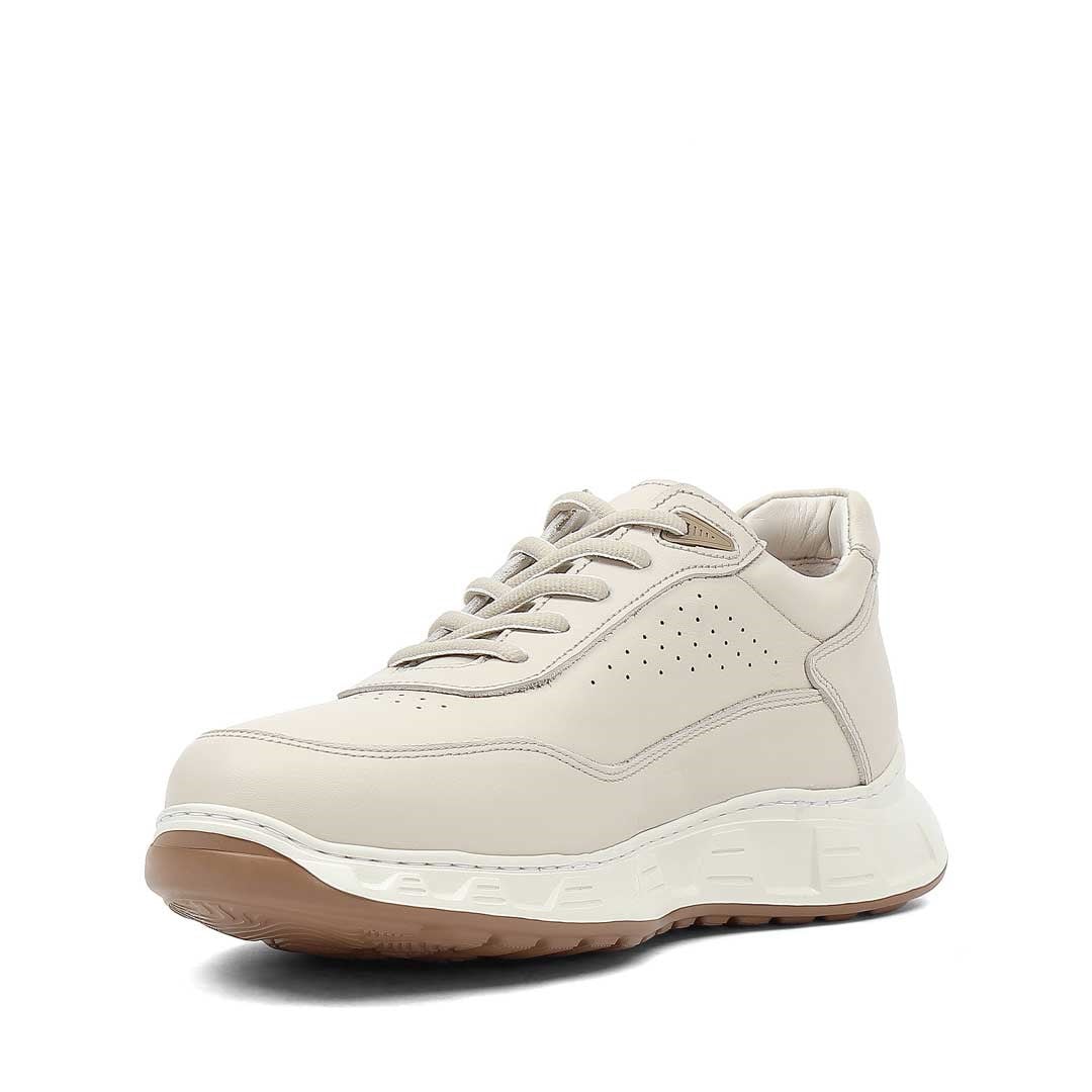 Erkek Bej Bağcıklı Kalın Tabanlı Sneaker