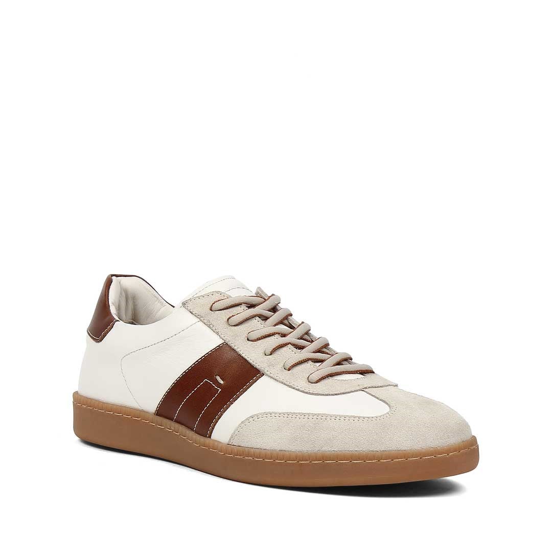 Erkek Bej Bağcıklı Süet Deri Sneaker