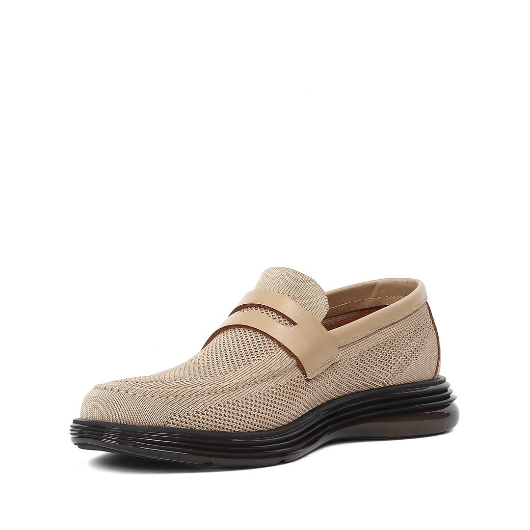 Erkek Bej Deri Loafer