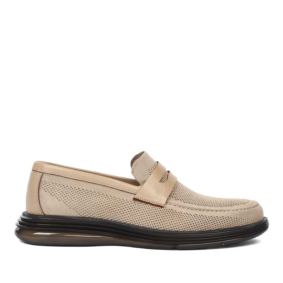 Erkek Bej Deri Loafer