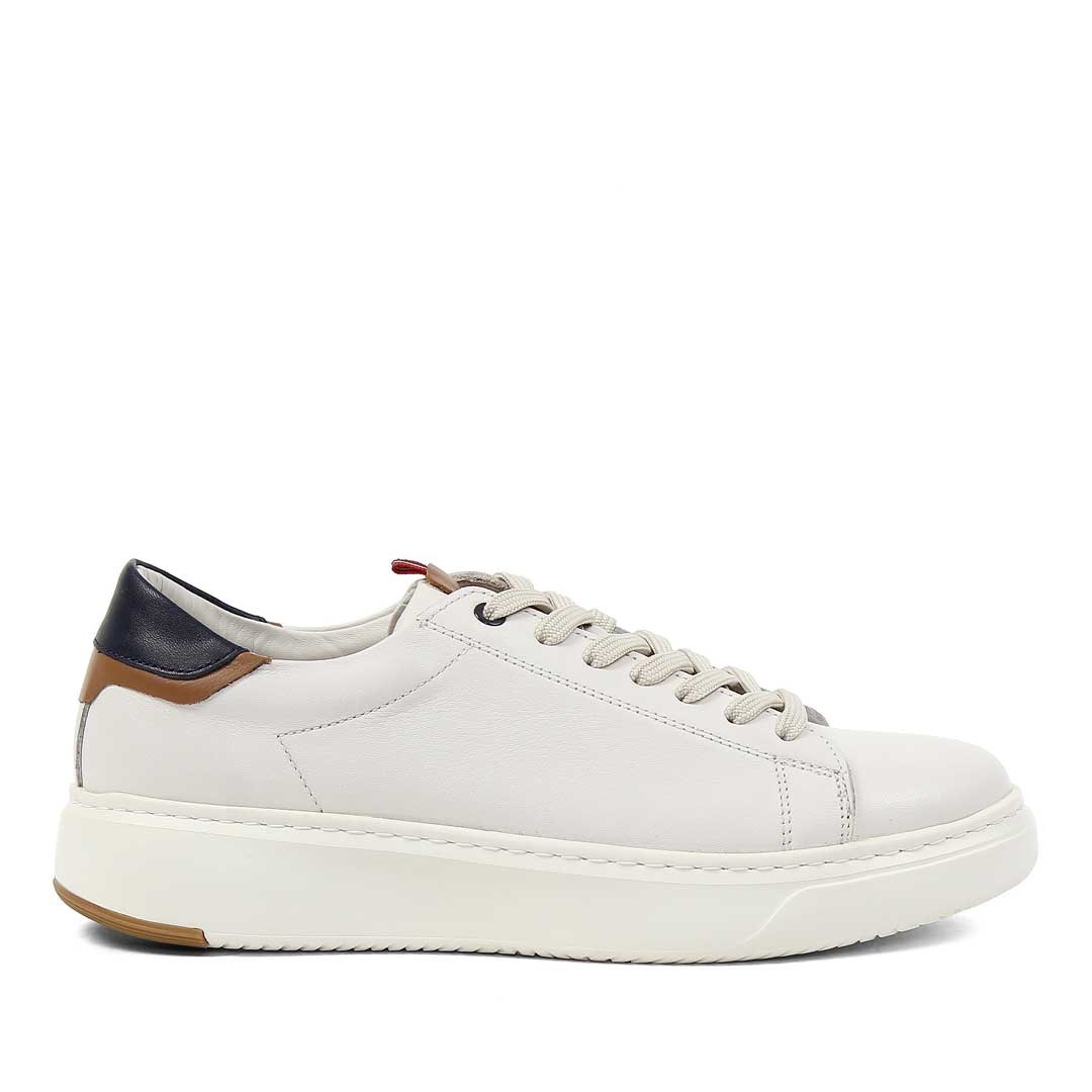 Erkek Bej Kalın Tabanlı Deri Sneaker