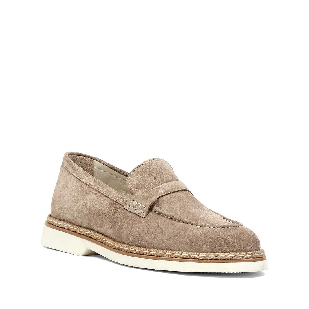 Erkek Bej Süet Deri Loafer