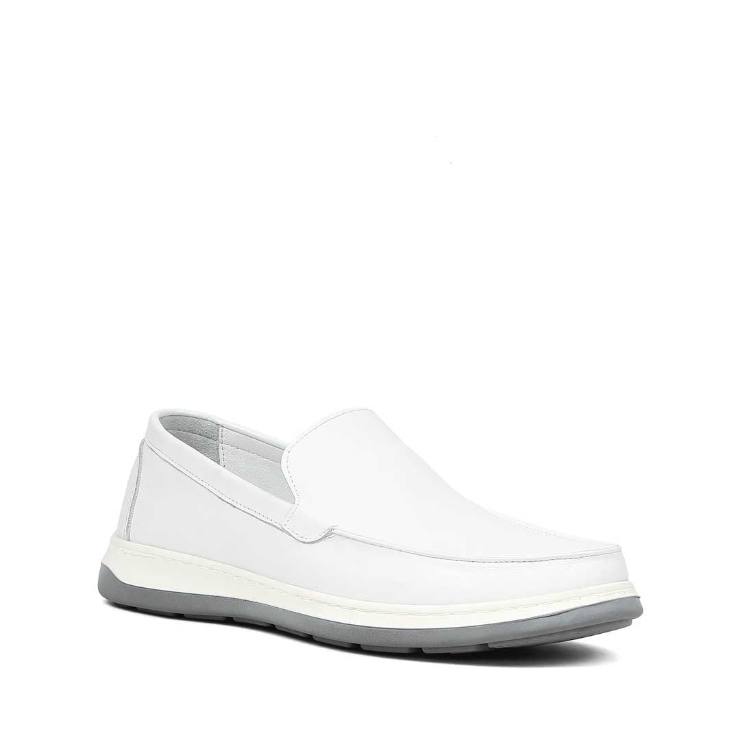 Erkek Beyaz Deri Loafer