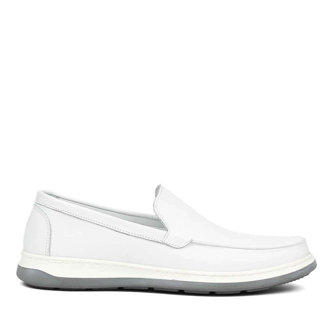 Erkek Beyaz Deri Loafer
