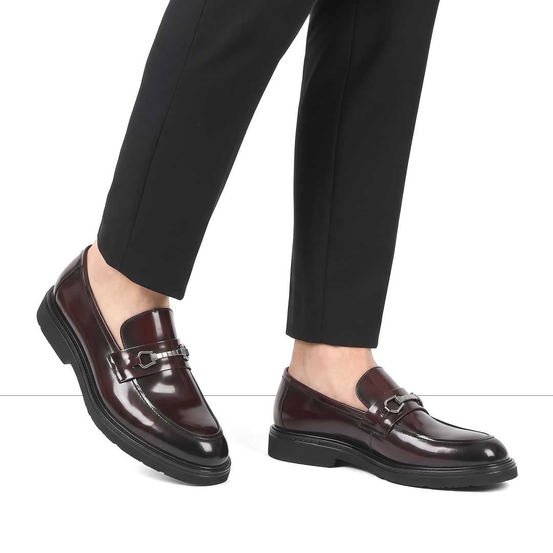 Erkek Bordo Açma Deri Loafer