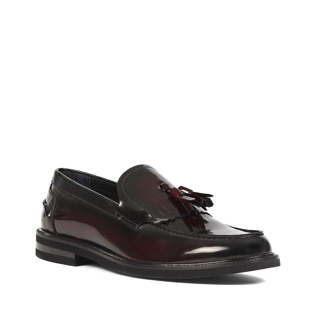 Erkek Bordo Açma Deri Loafer