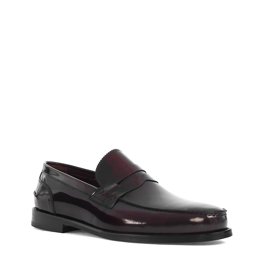 Erkek Bordo Açma Deri Loafer