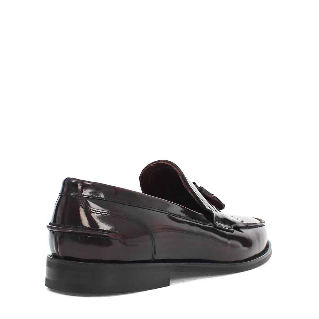Erkek Bordo Püsküllü Açma Deri Loafer