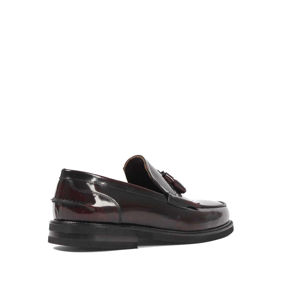 Erkek Bordo Püsküllü Açma Deri Loafer