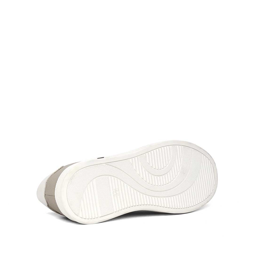 Erkek Gri Bağcıklı Kalın Tabanlı Deri Sneaker