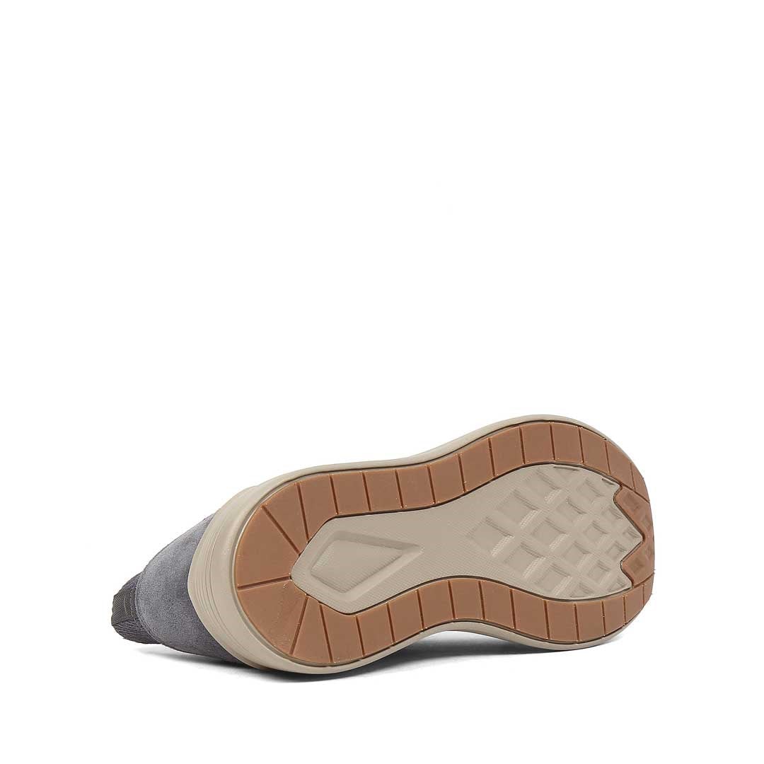 Erkek Gri Kalın Tabanlı Deri Sneaker
