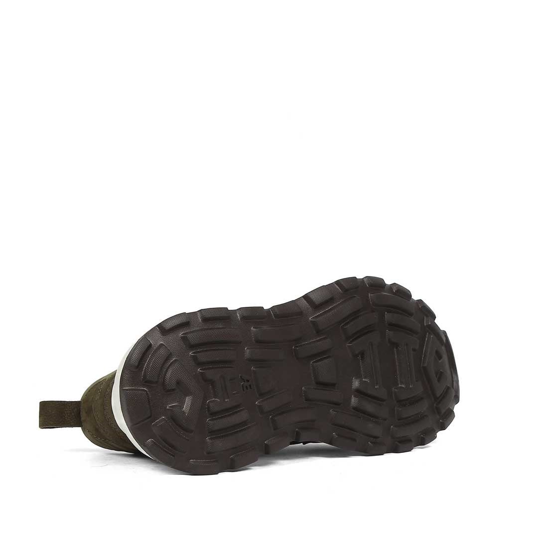 Erkek Haki Kalın Tabanlı Nubuk Deri Sneaker
