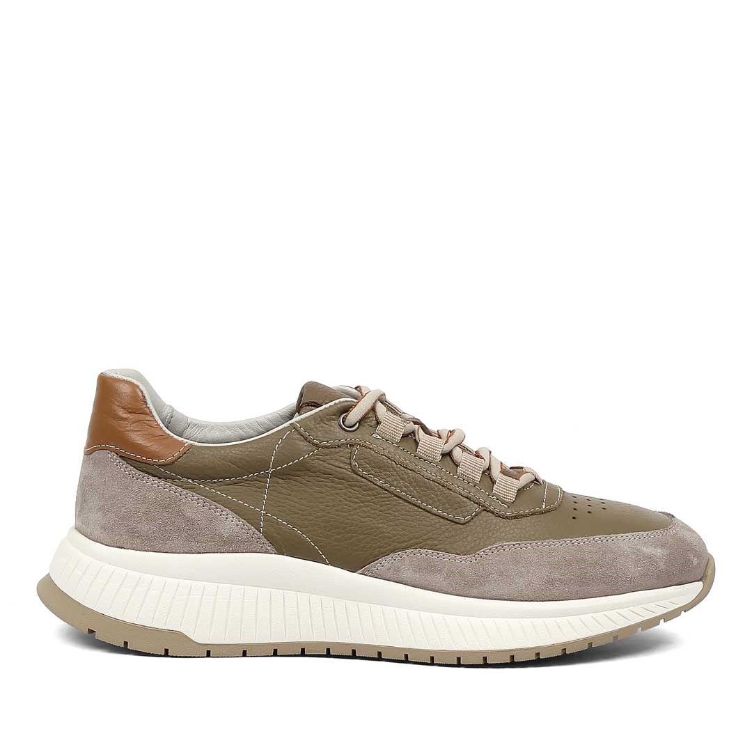 Erkek Haki Vizon Süet Deri Sneaker